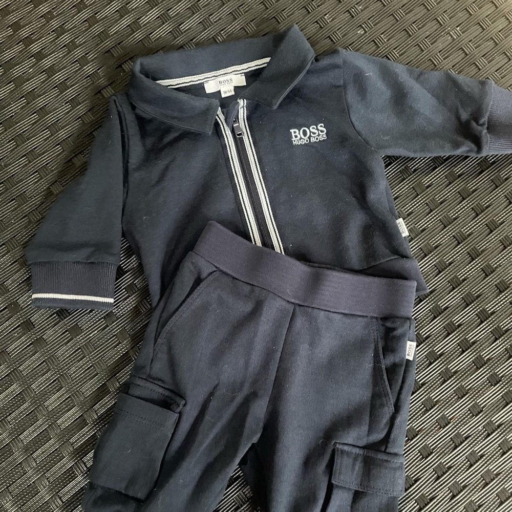 Baby Hugo Boss zip up jogger set